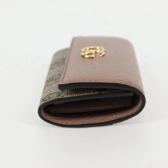 GUCCI GG Supreme Key Case PVC Beige Gold 456118 Auth 138570M - Picture 9 of 15